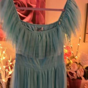 Faeriesty Floor Length Ocean Tiel Blue Overlay🩵